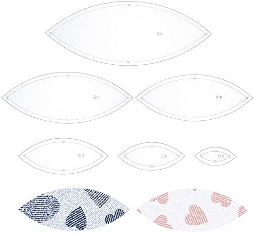 BENECREAT 6 STÜCKE Blatt-Quiltvorlagen-Set, 1 2 3 4 5 6 Transparente Acryl-Quiltlineale Schablonen 2.5 mm Dicke Schablonen Für Die Holzbearbeitung, Quilten Nähen Handarbeit Handwerk