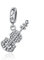 NINGAN Charm 925 Sterling Silber Echte Musik Violine Schillernde Violine Anhänger Charms Perlen Für Frauen Mädchen Mama, Kompatibel Mit Allen Europäischen Armbändern