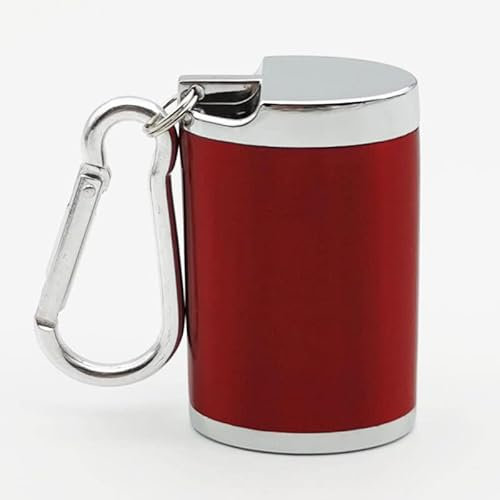 Cendrier de poche pour cigarettes, cendrier de voyage - Étanche - Anti-odeur - Cendrier de voyage avec porte-clés - Mini cendrier avec couvercle - Rouge vin