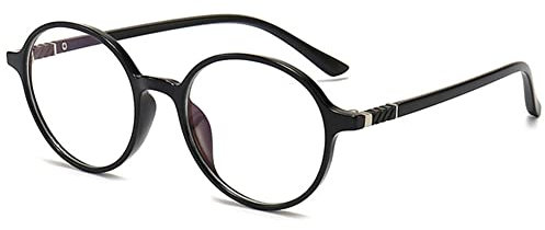 VEVESMUNDO Blaulichtfilter Lesebrille Runde Retro Groß Damen Herren Anti Blaulicht Lesehilf Sehhilfe Brille +1.0,+1.5,+2.0,+2.5,+3.0,+3.5,+4.0 (1 Stück Schwarz Lesebrille, +2.0)