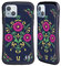 Head Case Designs Blu Mezzanotte Rosemåling Norvegese Cover Ibrida Compatibile con Apple iPhone 14