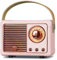 prunus J-999 Mini Bluetooth Speaker with FM Radio, Retro Radio Rechargeable, Bluetooth 5.0/Superior Sound, Supports USB/TF/AUX/Hands-Free Calls (Pink)