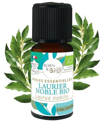 BORN TO BIO - Huile Essentielle de Laurier Noble Bio - 100% Pure et Naturelle - Antivirale & Anti-douleurs - 5ml