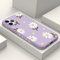 LEECG für iphone 11 Pro Hülle Seite kreatives Design Drucke Schlanke Weiche Schützende Handyhülle iphone 11 Pro 5,8 Zoll-Gänseblümchen Violett