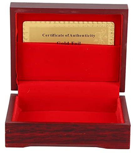Scatola di Legno da Poker, Porta Carte da Gioco, Scatola di Legno Per Carte da Gioco di Poker in Lamina D'oro, Scatola di Immagazzinaggio Per Carte da Poker in Legno Decorativo Per Feste(marrone)