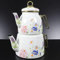 Teiera turca vintage teiera bollitore set per piano cottura piano cottura infusore decorativo tazze bicchieri vassoio floreale unico caldaia Samovar colino foglie sciolte stile cucina smalto