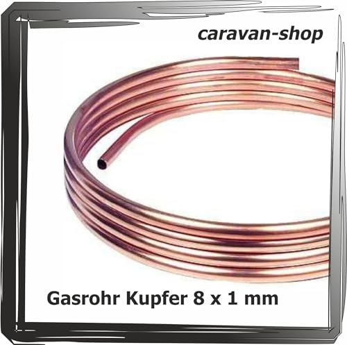 Kupferrohr weich 8 x 1 mm Gasrohr Propan Gas Boot Marine Wohnwagen, Wohnmobil