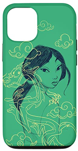 Hülle für iPhone 15 Disney Prinzessin Mulan und Mushu Grün