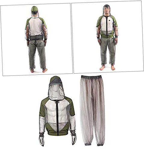 VINTORKY Costume Extérieur Anti-insectes Maille Avec Capuche Pour Chasse Et Camping Vêtements De Pratiques Pour Activités De Plein Air