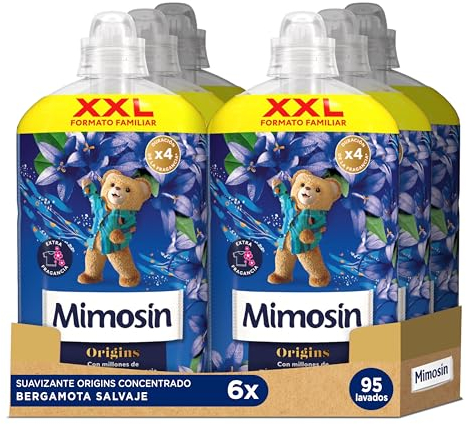 Mimosín Origins Suavizante Concentrado Bergamota Salvaje, 6 x 95 lavados