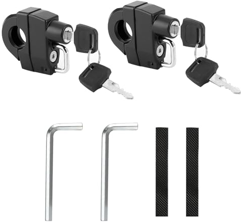Bessy shop Motorrad Helmschloss,2 Stück Helmschloss Motorrad Motorradhelm Schloss mit 4 Schlüsseln Universal Motorrad Helm Vorhängeschloss für Motorrad Gadget Motorrad Helmschloss Fahrrad