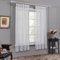 Deconovo Voile Gardinen mit Kräuselband Gardinenschal Vorhänge Dekoschal Transparent Vorhang Leinenoptik, 175x140cm(HöhexBreite), Weiß, 2er Set