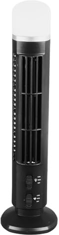 Ventilador de Torre Muy Silencioso Oscilación de 90 Grados Ventilador sin Aspas Ventilador de Torre Silencioso Ventilador de Escritorio para Dormitorio Oficina 10,5 X 33 Cm (Black)