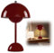DASIAUTOEM Pilzlampen Tischlampe, LED Akku Tischlampe Kabellos, 3000k-6000k Moderne Aufladbar, Touch Dimmbar Tischleuchte Macaron Lampe​ mit 3 Helligkeits Modi, Retro Nachttischlampe (Rotwein)
