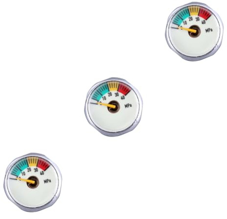 HANABASS 3pcs High Pressure Gauge Barometer for Fire Extinguisher Pressure Measuring Tool