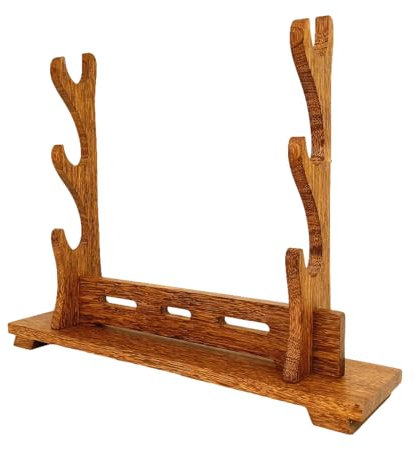Serenitison Wood Sword Katana Display Stand,Sword Stand Katana Holder,Samurai Sword Katana Wakizashi Tanto Stand Holder,Flute Holder,Pen Holder,Retro Style,Suitable For All Types Of Knives,swords
