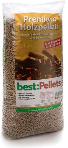 Best:Pellets Holzpellets Heizpellets Weichholz Wood Pellet Öko Energie Heizung Kessel Sackware 6mm 1 x 15kg Sack