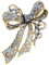 Strass Schleife Brosche Vintage Schleife Damen Corsage Elegantes Zubehör Kristall Broschen Großer Bowknot für Frauen Brosche Pin Hochzeit Mode Schmuck Zubehör Geschenk