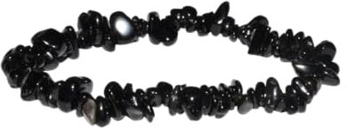 Natural Chip Bead Crystal Healing Chakra Gemstone Bracelet Protection Gem Stone (Black Agate)