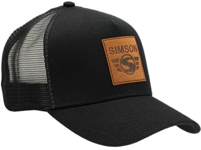 Truckercap mit Lederpatch-Motiv: SIMSON, Farbe: Schwarz