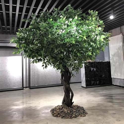 Ficus Artificial Trees With Realistic Leaves and Natural Trunk, Silk Fake Ficus Tree, Faux Ficus Tree for Office Home Farmhouse for Indoor Outdoor Decor(5mx4m)