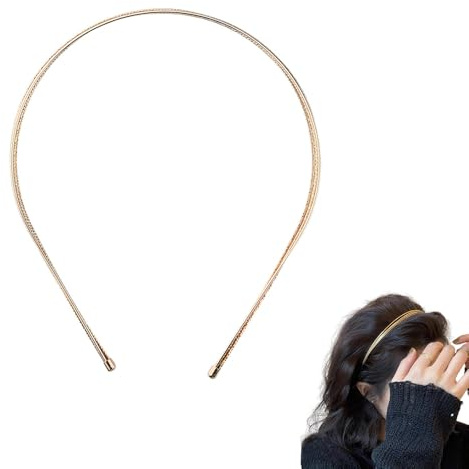 Multi Layers Metal Headbands for Women Rose Gold Headband Simple Gold Hair Accessories for Women Metal Hair Band for Women's Hair Metal Wire Headband for Makeup Washing Face Hair Band with Wire
