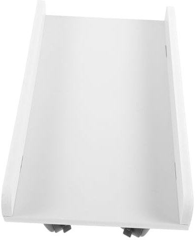 GRIRIW Soporte de Torre para Computadora con Ruedas y Freno Organizador Bajo Escritorio para Pc Estante de Madera y Plástico Ahorra Espacio y Facilita la Movilidad la Oficina