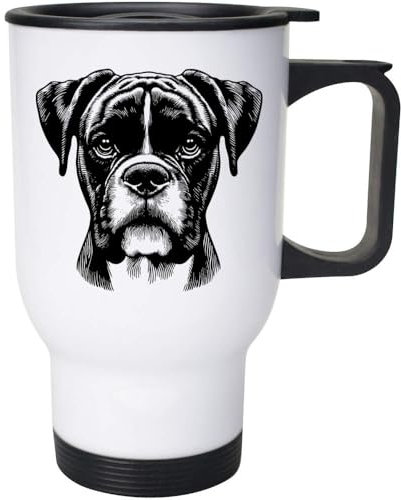 Azeeda 400ml 'Boxer Dog' Reusable Coffee/Travel Mug (MG00080630)