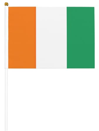 Drapeau de la Côte d'Ivoire en polyester avec mât en plastique pour événements et décoration