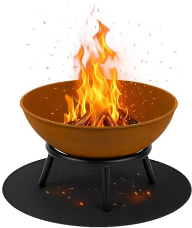 HEAT Grillmatte für Gasgrill Ø100cm, Grillmatten für Holzkohle, BBQ Grillmatten, Grillunterlage, Grillteppich, BBQ Zubehör, 100x100cm, Rund