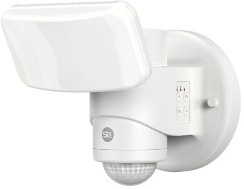 SLx Outdoor Security Light with PIR Motion Sensor, 2000 Lumen LED Floodlight, Mains Powered, IP65 Weatherproof, 240° Auto Tracking Robotic Sensor White