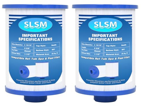 Lot de 2 filtres spa 4CH-23 de rechange PFF25TC-P4, filtre spa compatible avec Unicel 4CH-23, Filbur FC-2400, Lifesmart 303263, FF-100, XLS-442, SD-00206, AK-90032