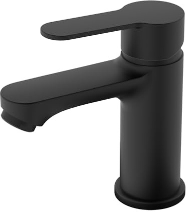 BELZ Black Basin Mixer Tap, Single Lever Bathroom Tap, Ceramic Cartridge | Water-efficient & anti-splash flow, leak-proof, rust-resistant finish, easy DIY fit with UK standard fittings for bathrooms