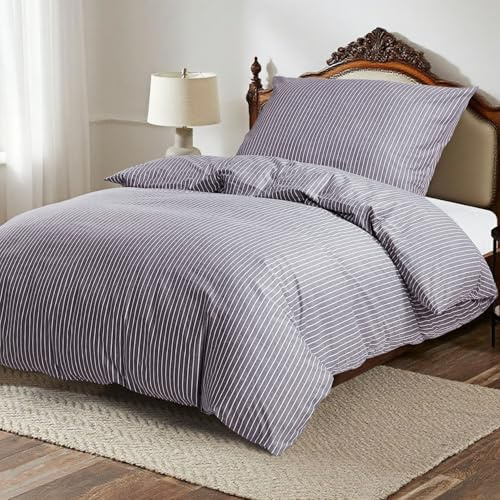 KACEMOO Bettwäsche 135x200, 100% Baumwolle, Bettwäsche-Sets Oeko-TEX Bedding mit Reißverschluss Bettbezüge Atmungsaktiv & kuschelig, Bettbezug 135x200 + Kissenbezug 80x80