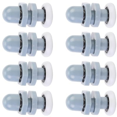 Lot de 8 roulettes robustes de 20 mm pour porte de salle de bain - Accessoire de rechange pour cabine de douche coulissante ronde