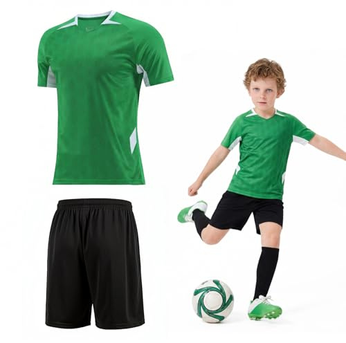 viiotu Fußballtrikot Kinder Set, Trainingsanzug Jungen Schnelltrocknendes Fussball Trikot und Shorts als Sportbekleidung