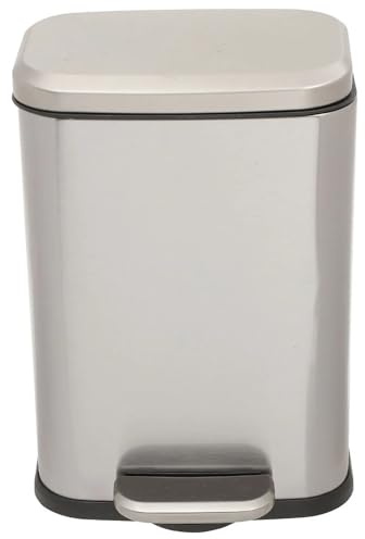 Poubelle de Salle de Bain avec Couvercle, Poubelle en Acier Inoxydable avec Seau intérieur Amovible for Salle de Bain, Chambre, Bureau (6 litres / 1,6 Gallon) Poubelle Cuisine