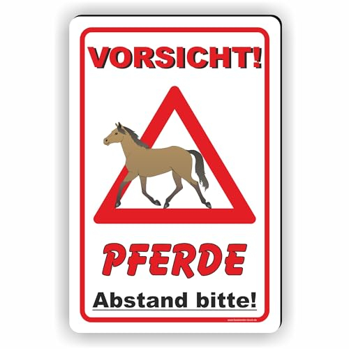 VORSICHT PFERDE - Bitte Abstand halten - Tierstransport/T-008 (20x30cm Schild)