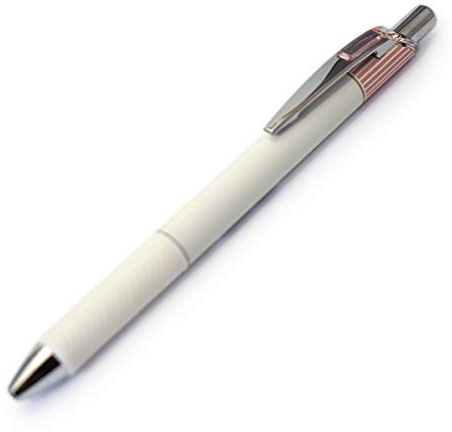 Pentel EnerGel Clena Retractable Liquid Gel Pen, Micro Fine Tip 0.3mm Needle Tip, Black Ink, Classic Pink Case (BLN73LP-A)