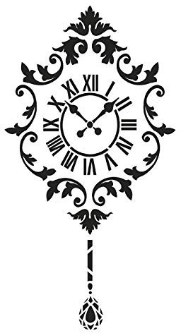 Ideen mit Herz Laser-Kunststoff-Schablone, DIN A4 | perfekt geeignet für Textilgestaltung, Wandgestaltung, Fenster, Papier, Scrapbooking, Kinder, Basteln, DIY (Uhr)