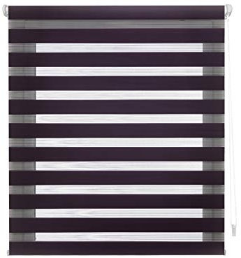 Blindecor Indus Sensa attrezzi | Tenda a rullo a doppio strato senza perforazione | Colore Viola 120 x 180 cm (Larghezza x Altezza) | Dimensioni del tessuto 117 x 175 cm