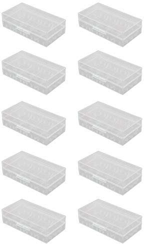 Alecony 10 PCS Kunststoff Batteriebox für CR123A/LIR123A/123A/16340/17335/18650 Akkus & Batterien,Praktische Akkubox zum Schutz & Transport, Akku Box,Aufbewahrungsbox Schutzhülle Case,Transportbox