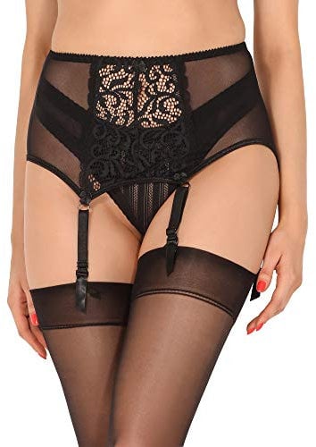 Merry Style Cintura Reggicalze Donna MS10367GA (Nero3, L)