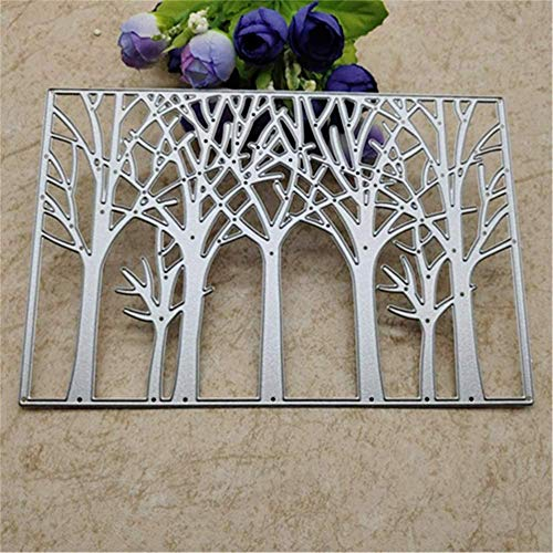 Yuntrip Baum-Metall-Stanzformen für Kartenherstellung, Hintergrund-Stanzformen, Prägeschablone, DIY-Scrapbooking-Foto-Vorlagen für Albumprägung, Papierkarten, dekoratives Handwerk, Baumhintergrund