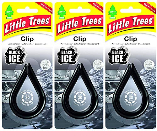 Black Ice Wunder-Baum Clips im 3er-Pack - Lufterfrischer für überall inkl. Original Glasreinigungstuch von SP Großhandel (Black Ice)