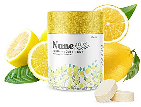 Nune MultiSurface Cleaner Tablets AllPurpose Surface Cleaning Supplies for Kitchen Counter, Furniture, Floor Refill Cleaner Spray Bottle for Minimum Plastic Waste Green Packaging 6 Tablets