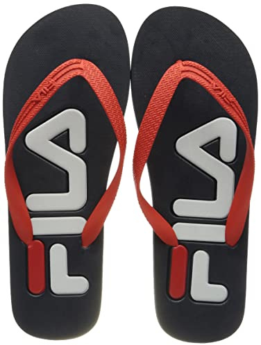 FILA Herren Flip Flops TROY mit Logo, Blau (Dress Blues-High Risk Red), 47