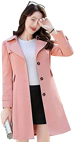 Lazutom Trench à simple boutonnage pour femme, rose, 36