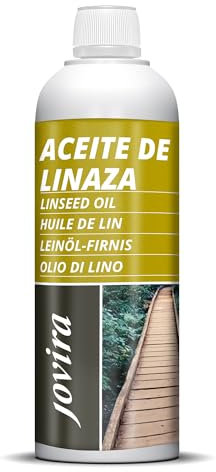 JOVIRA PINTURAS Olio di Lino, vernice naturale (100% puro), nutrizione, protezione e cura del legno. (500 Millilitri). D-42