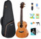 Rosen Konzert-Ukulele für Erwachsene, Anfänger, Ukulele aus massivem Mahagoni, 58,4 cm, Ukulele für Kinder, Starter-Set mit Unterrichtsbuch, Gig-Tasche, Stimmgerät, Kapodaster, Plektren, Saiten